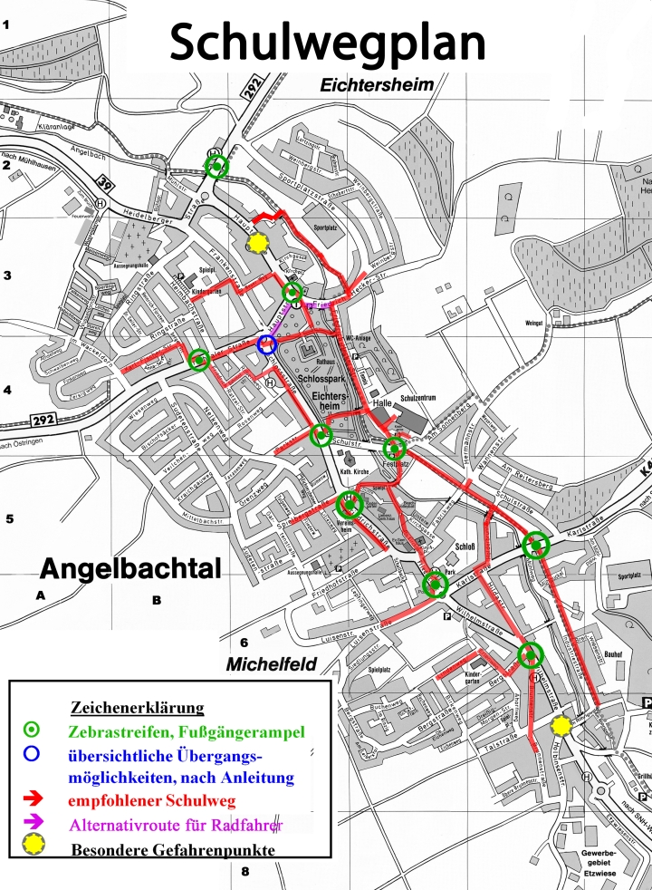 Minikreisel Schulwegplan 2023 mit Radweg klein